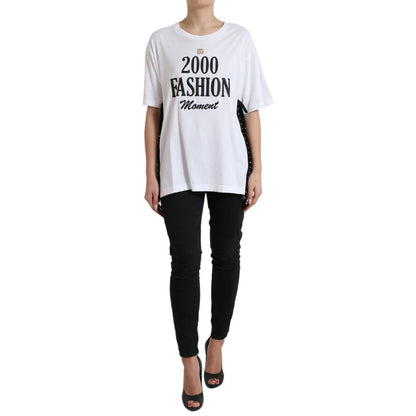 Dolce & Gabbana Weißes T-Shirt aus Baumwolle 2000 mit Logodruck