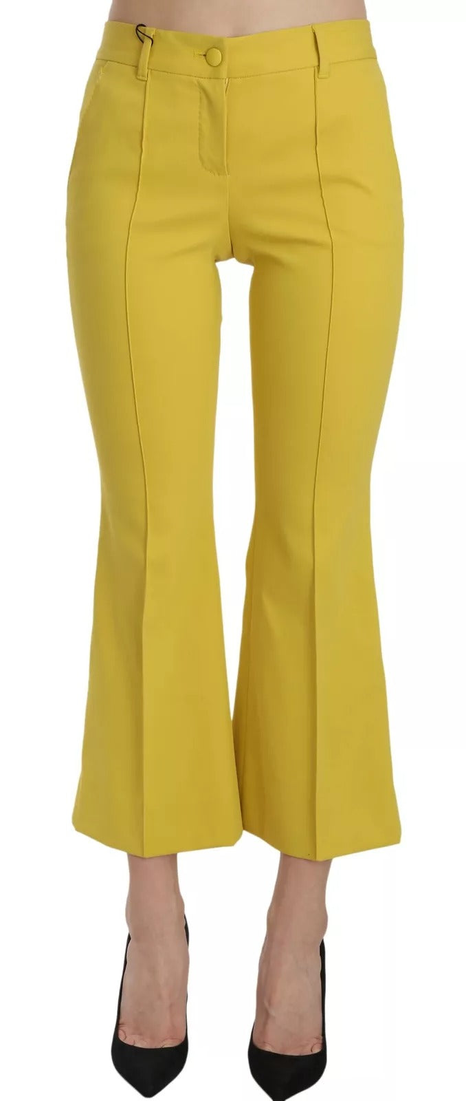 Dolce &amp; Gabbana Chic yellow flared trousers for elegant evenings