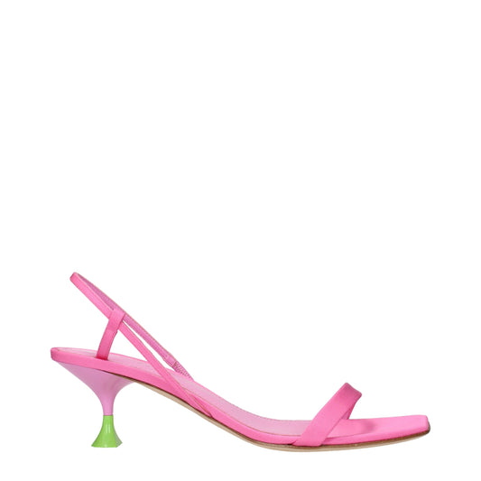 3Juin Rosa Stoff Stiletto Heels Sandalen