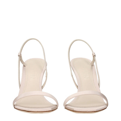 3Juin Beige Stoff Stiletto Heels Sandalen