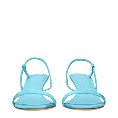 3Juin Blauer Stoff Stiletto Heels Sandalen