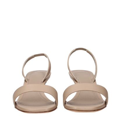 3Juin Flache Sandalen aus Leder in Beige