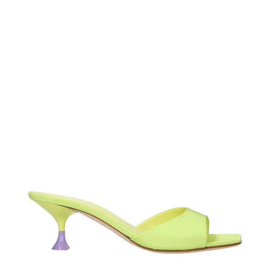 3Juin Grüner Stoff Stiletto Heels Sandalen