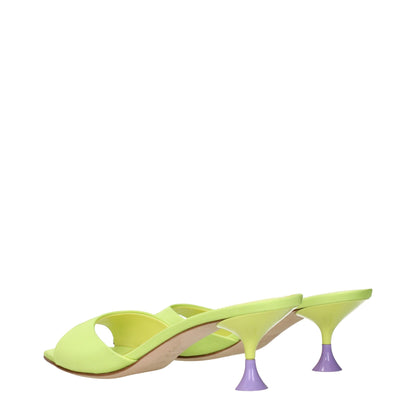 3Juin Grüner Stoff Stiletto Heels Sandalen