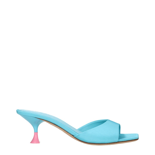 3Juin Blauer Stoff Stiletto Heels Sandalen