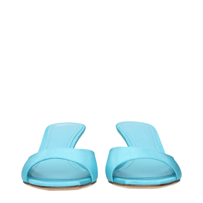 3Juin Blauer Stoff Stiletto Heels Sandalen