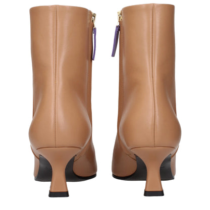 3Juin Braune Lederstiefeletten