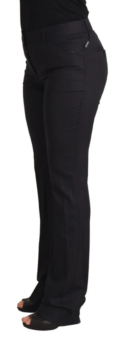 Dolce & Gabbana Schwarz gestreifte Hose mit mittlerer Taille