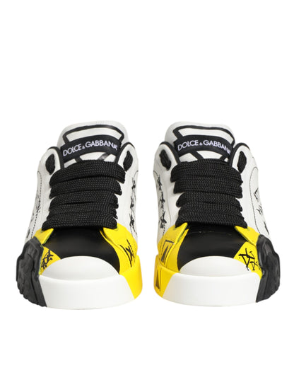 Dolce & Gabbana Multicolor Schriftzug Portofino Turnschuhe Schuhe