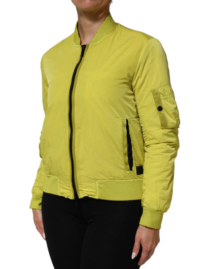 Dolce & Gabbana Gelbe Polyamid-Bomberjacke mit Reißverschluss für Damen