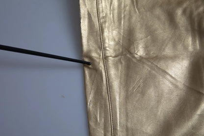 Dolce & Gabbana Gold High Waist Skinny Frauen Metallic-Hose