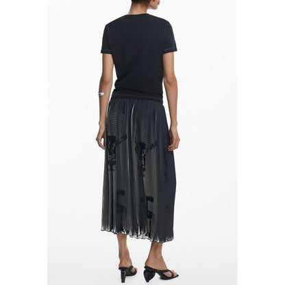 Desigual Schwarzes Baumwoll-T-Shirt für Frauen