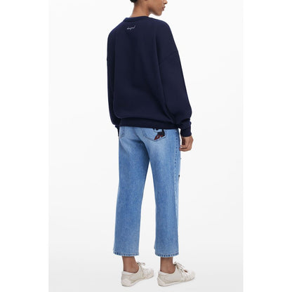 Desigual Blauer Baumwollpullover für Frauen