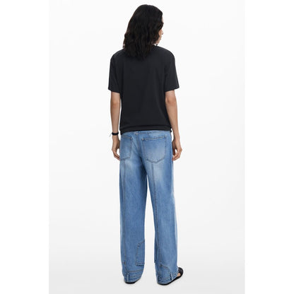 Desigual Schwarzes Baumwoll-T-Shirt für Frauen