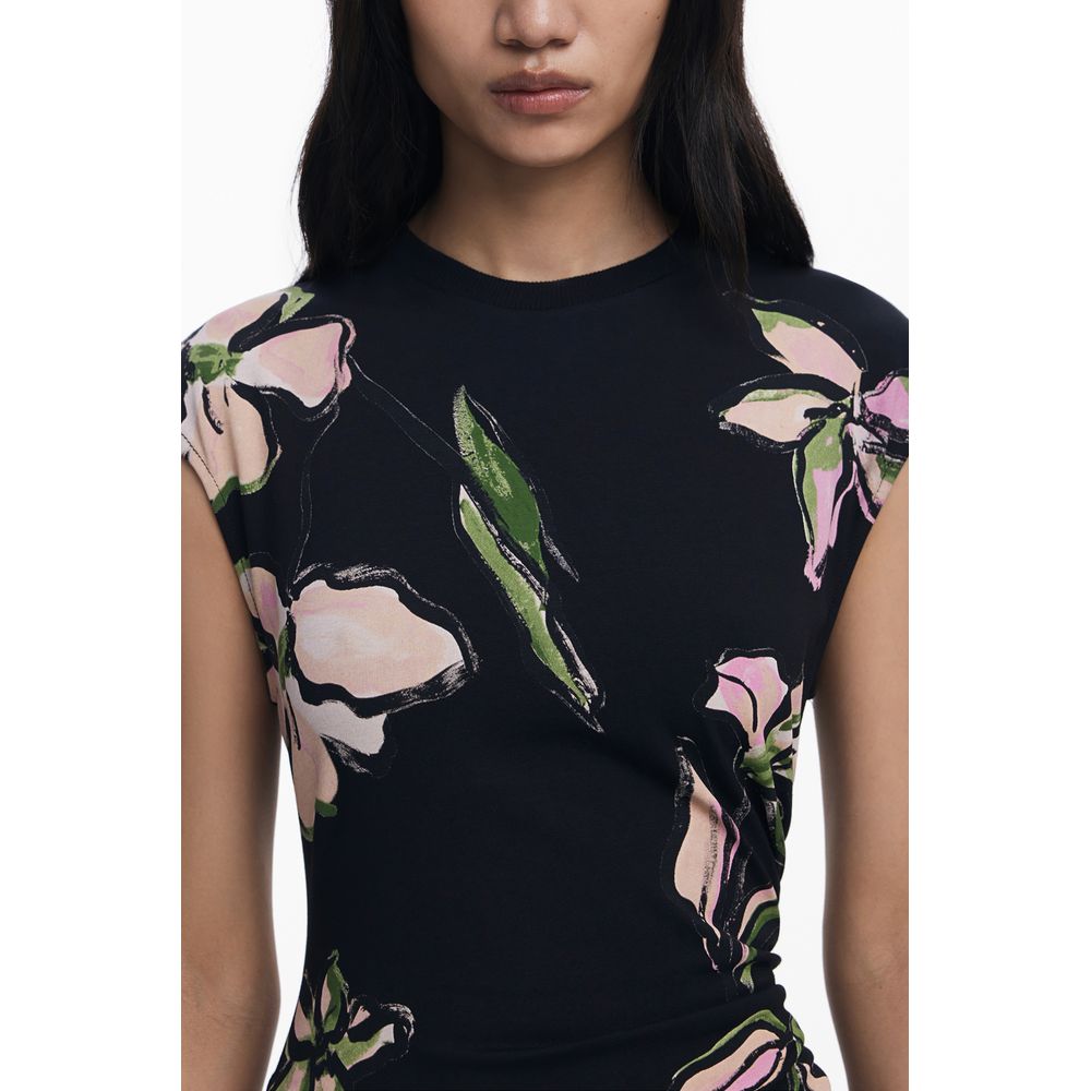 Desigual Schwarzes Baumwollkleid für Frauen
