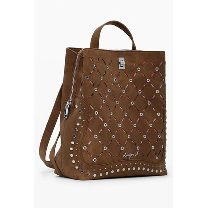 Desigual Brauner Polyethylen-Rucksack für Frauen