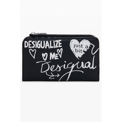 Desigual Schwarzes Polyethylen Portemonnaie für Frauen