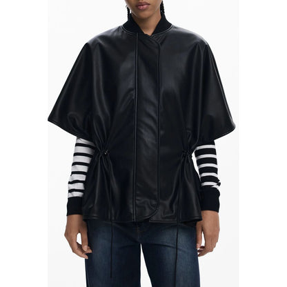 Desigual Schwarzer Polyethylen-Poncho für Frauen