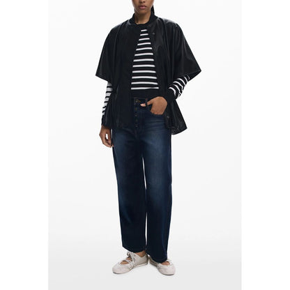 Desigual Schwarzer Polyethylen-Poncho für Frauen