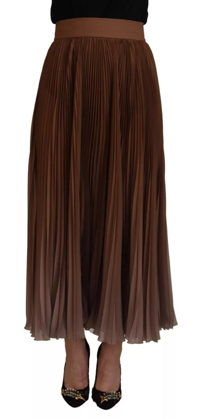 Dolce & Gabbana Beige Longuette Plissee Chiffon Midirock
