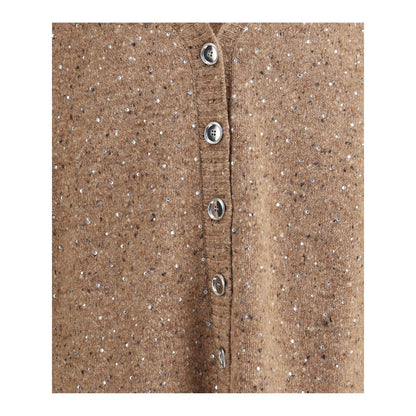 PINKO Bouclé-Stoff Cardigan mit Strasssteinen