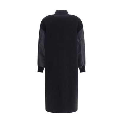 PINKO Langer Mantel aus Wollmischgewebe und technischem Satin
