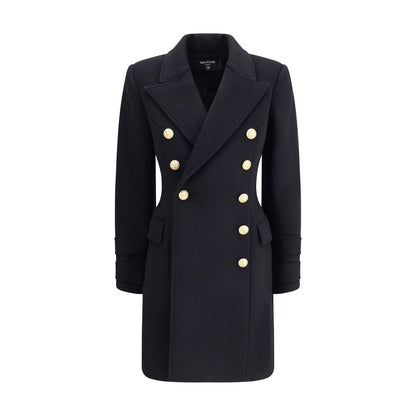 Balmain Zweireihiger Mantel aus Wolle und Kaschmir