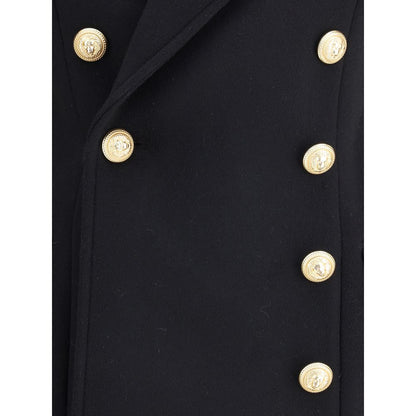Balmain Zweireihiger Mantel aus Wolle und Kaschmir