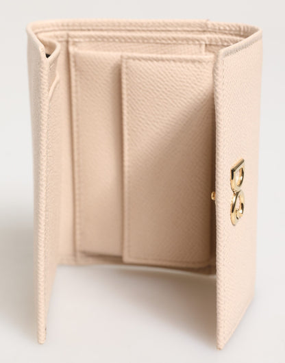 Dolce & Gabbana Hellrosa Kalbsleder DG Logo French Flap Wallet