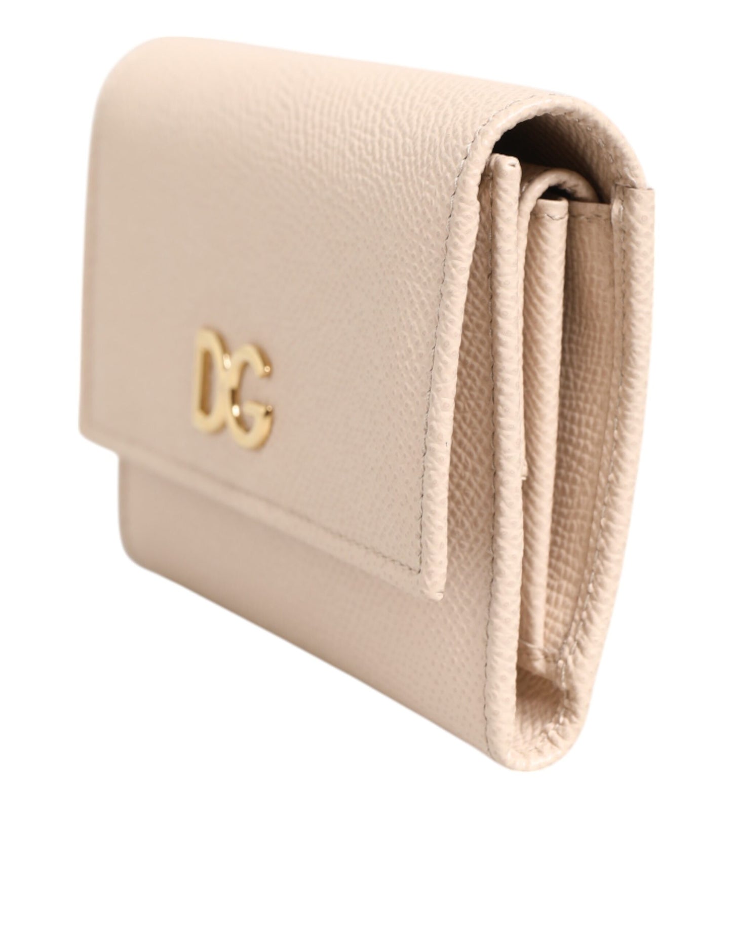 Dolce & Gabbana Hellrosa Kalbsleder DG Logo French Flap Wallet