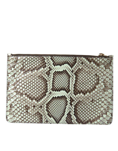 Dolce & Gabbana Verde Acqua Exotisches Leder Gold DG Logo Clutch Borse Tasche