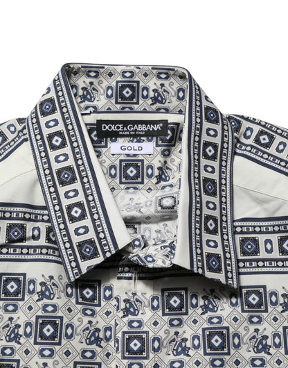 Dolce & Gabbana Multicolor Affe Krawatte Druck GOLD Kleid Shirt