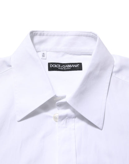 Dolce & Gabbana Weißes Logo-Plaque Hemd mit Kragen für formelle Anlässe