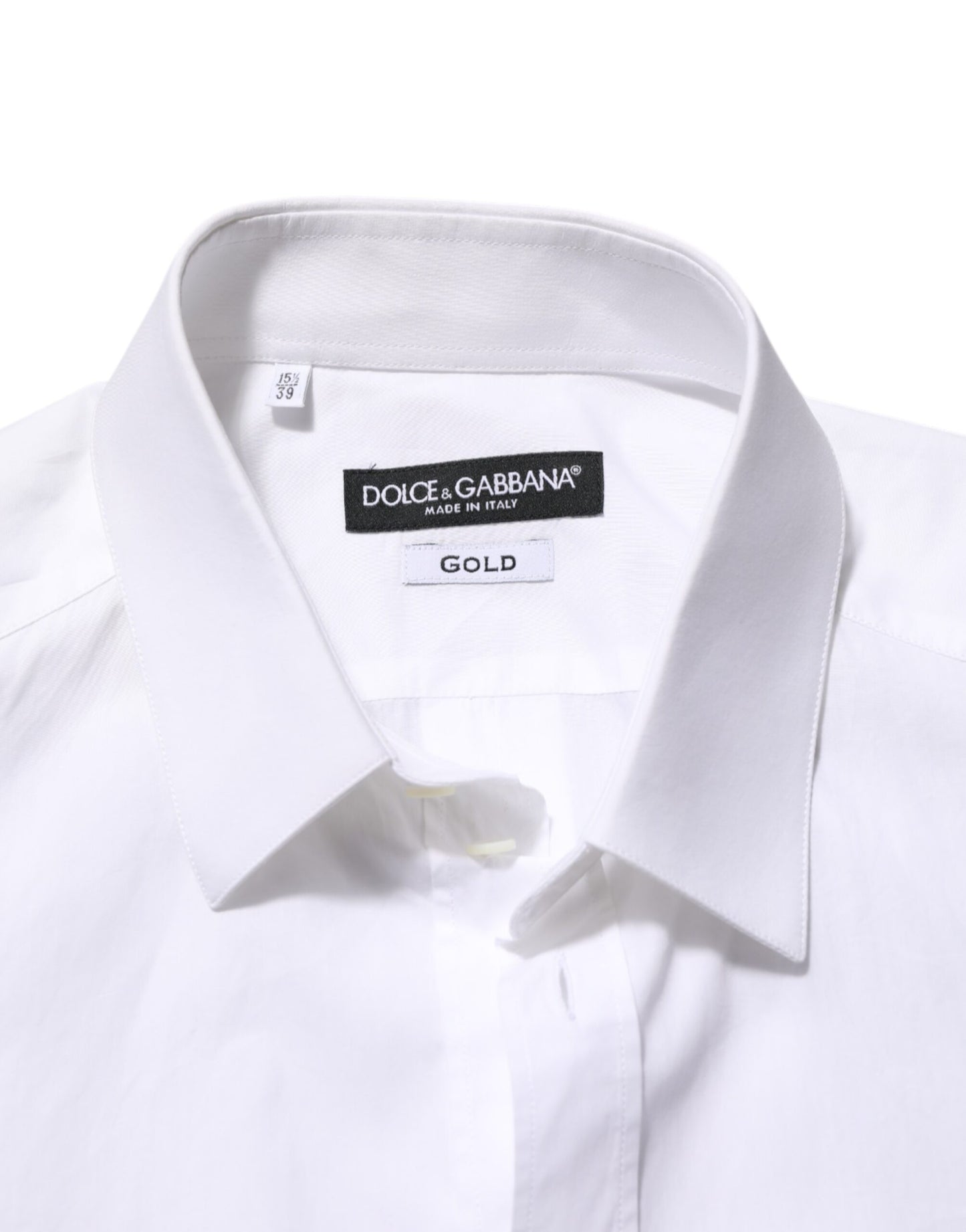 Dolce & Gabbana Weißes DGPatch Hemd aus Baumwolle GOLD