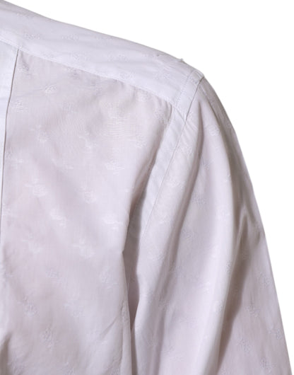 Dolce & Gabbana Weißes Baumwollhemd MARTINI Bib Formal Dress Shirt