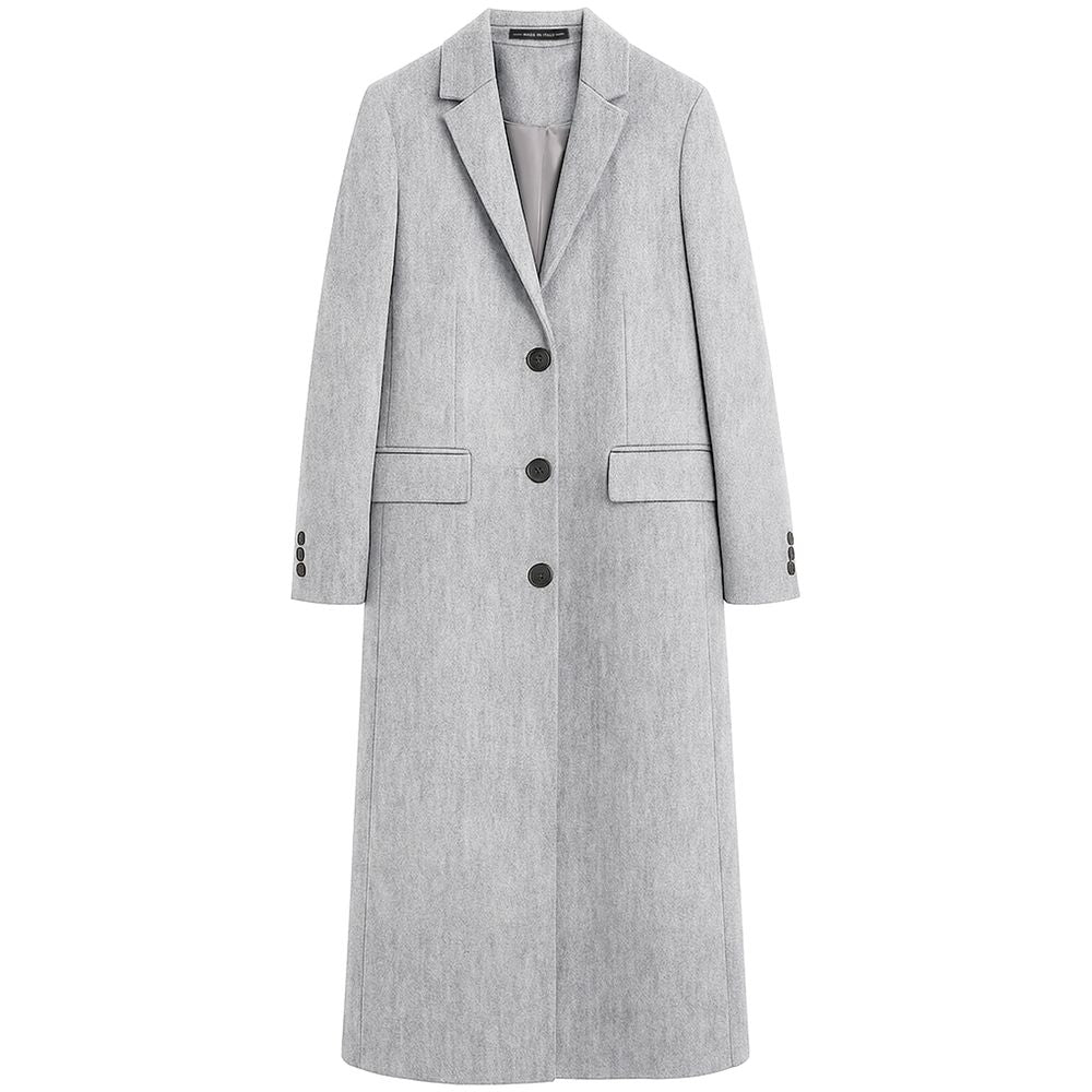 Made in Italy Grauer Wollmantel für Frauen
