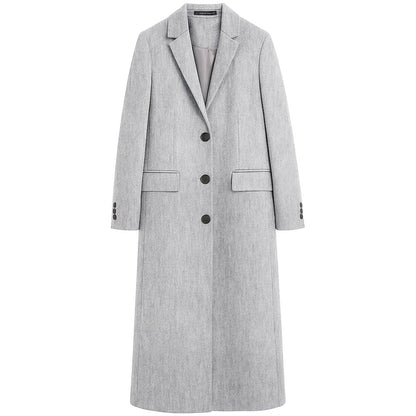 Made in Italy Grauer Wollmantel für Frauen