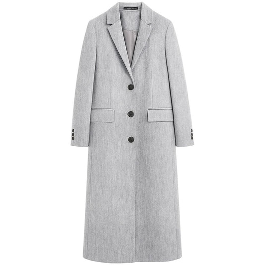 Made in Italy Grauer Wollmantel für Frauen