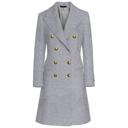 Made in Italy Grauer Wollmantel für Frauen