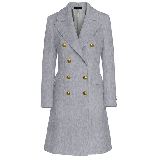Made in Italy Grauer Wollmantel für Frauen