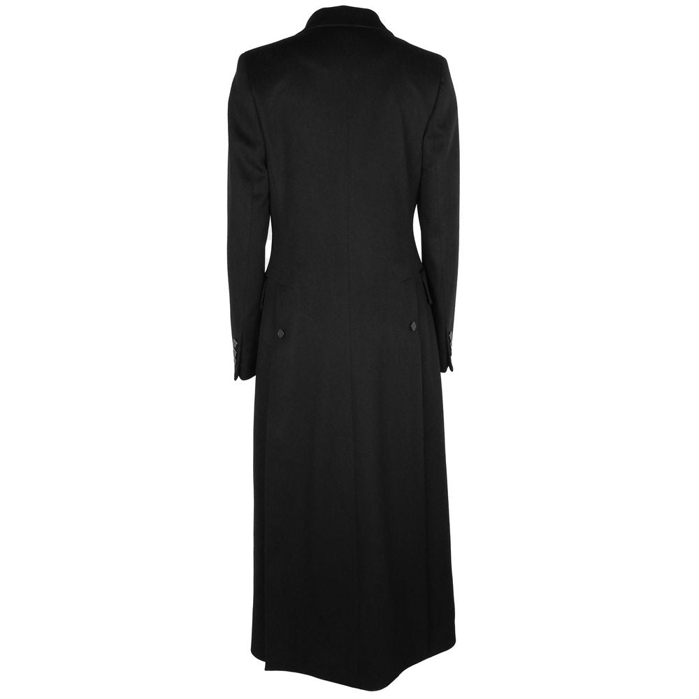 Made in Italy Schwarzer Wollmantel für Frauen