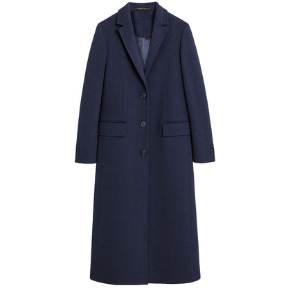 Made in Italy Blauer Wollmantel für Frauen
