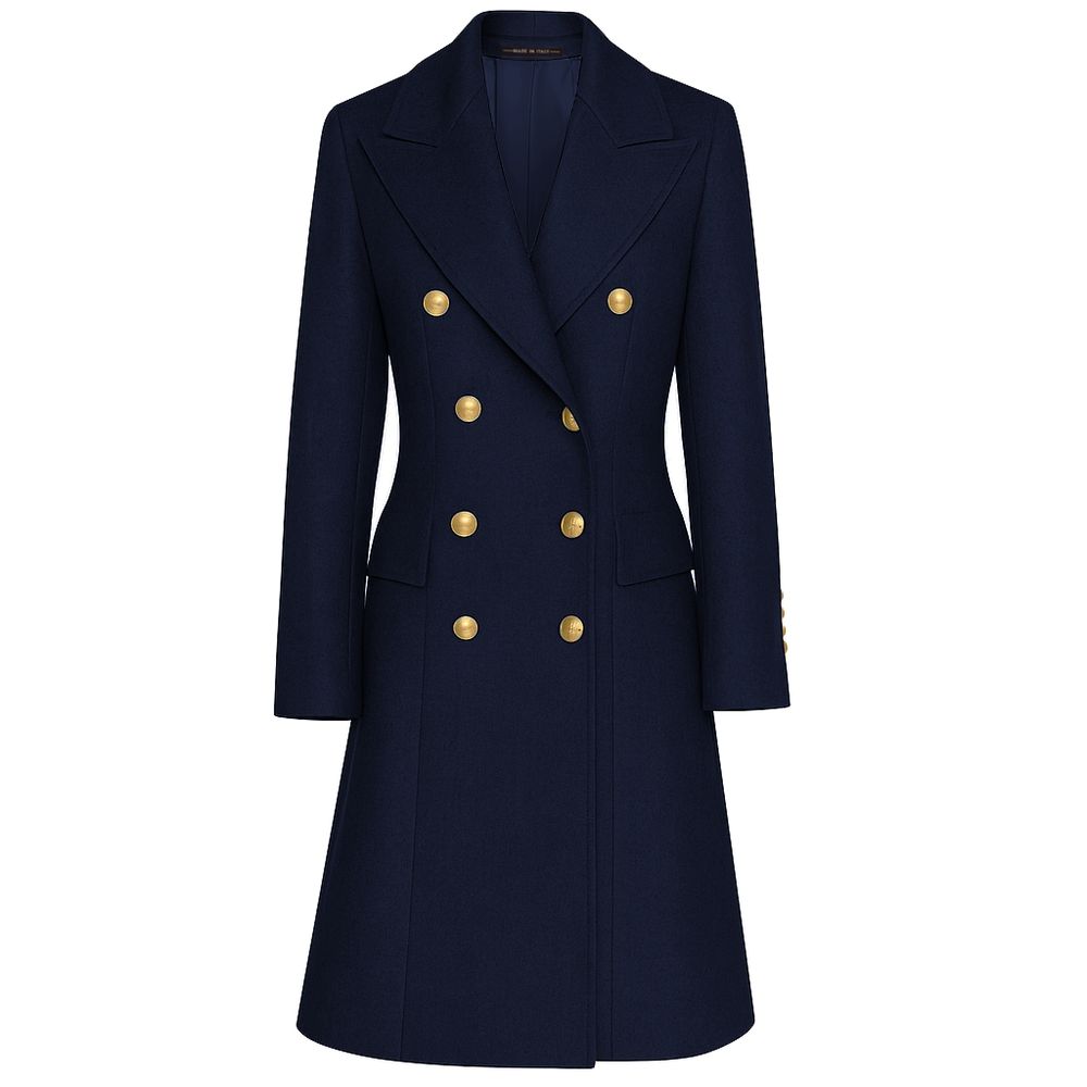 Made in Italy Blauer Wollmantel für Frauen