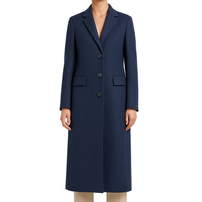 Made in Italy Blauer Wollmantel für Frauen