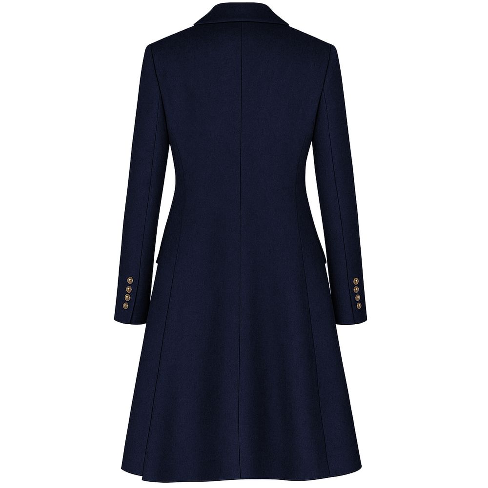 Made in Italy Blauer Wollmantel für Frauen