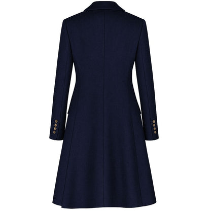 Made in Italy Blauer Wollmantel für Frauen