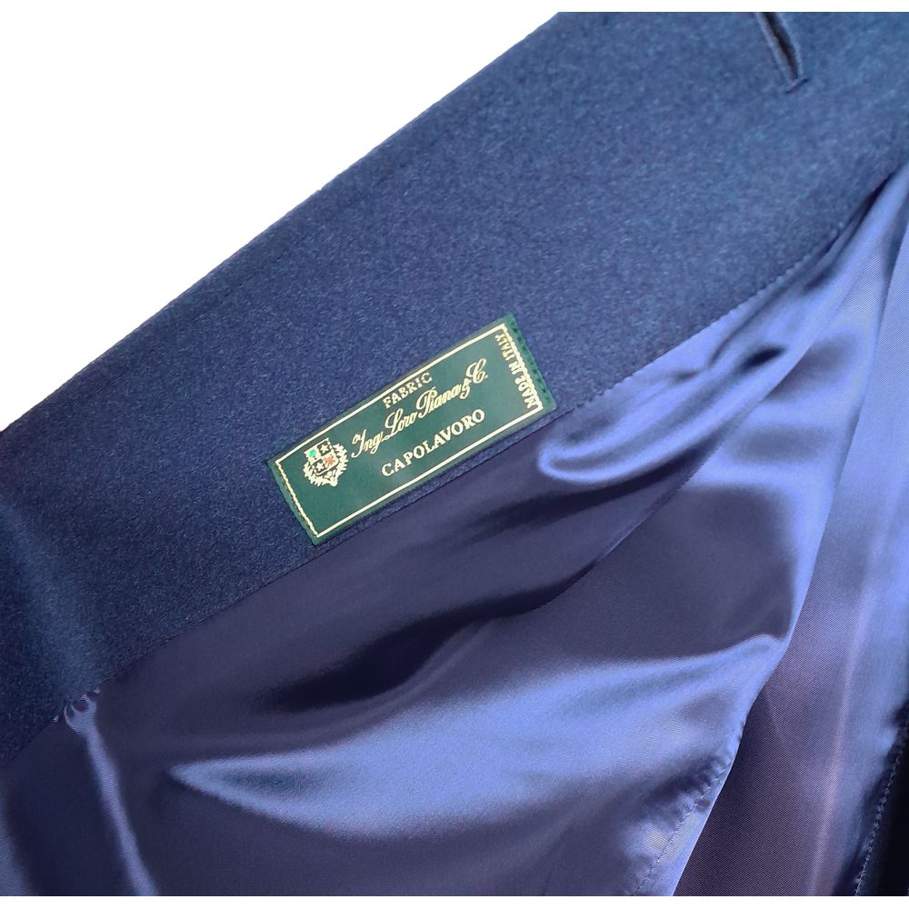 Made in Italy Blauer Wollmantel für Frauen