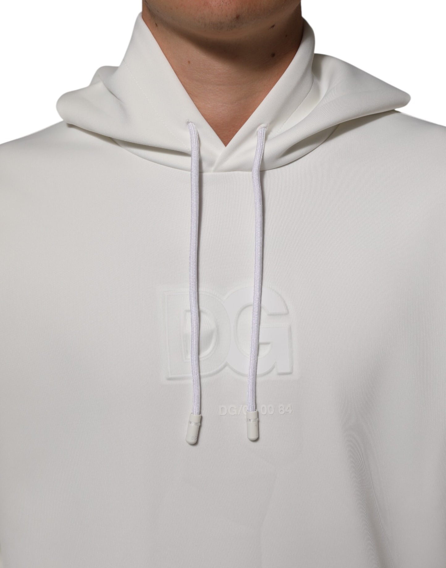 Dolce & Gabbana Weißes Logo-Kapuzen-Sweatshirt für Männer Pullover