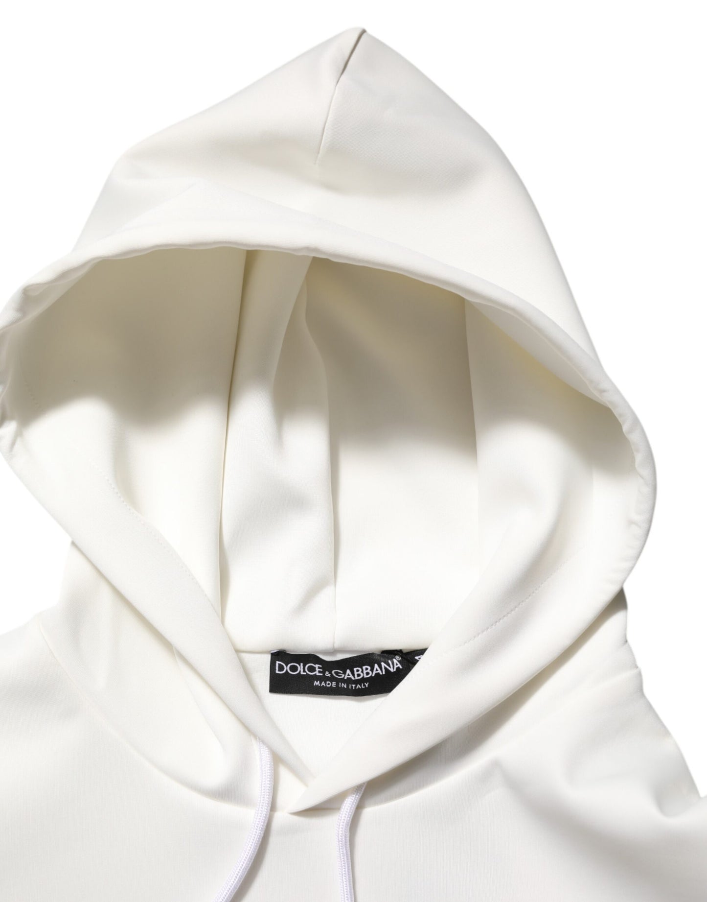 Dolce & Gabbana Weißes Logo-Kapuzen-Sweatshirt für Männer Pullover
