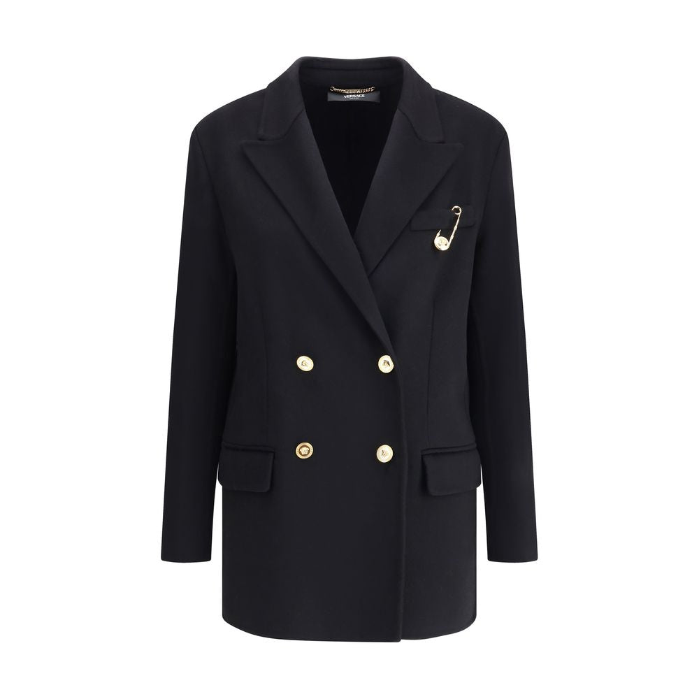 Versace Zweireihiger Mantel aus Wolle und Cachemire